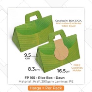 Bungkus Nasi Rice Pack  Box Kertas Kemasan Makanan Hampers-Daun Pisang
