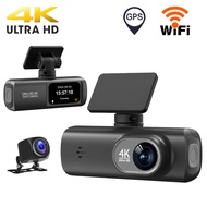 4K Dash Cam Driving ยานพาหนะ CAM CAM ในตัว WiFi Dual Lens Smart Connect เครื่องบันทึกรถยนต์ 1.47in I