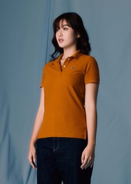 คร็อคโคไดล์เสื้อโปโลสีน้ำตาลพัมกิ้นสไปซ์ทรงเข้ารูป CROCODILE PUMPKIN SPICE WOMEN TAPERED FIT POLO