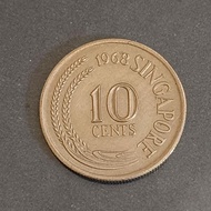 Singapura 10 cent tahun 1968..