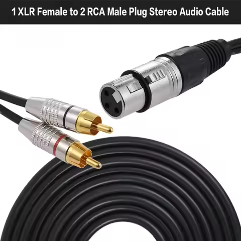 Double RCA Male to 3Pin XLR Male Audio Adapter Cable Line 2 Two RCA Male 3P XLR CANNON Female Audio 