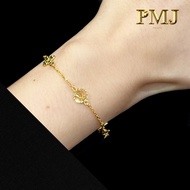 [Ai Mega Jewelery]Gold 916 New Top Design Bracelet LV Hand Chain Jug Hanging LV Logo 2C Trending Gol