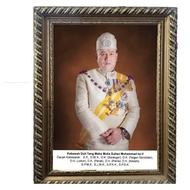 SULTAN KELANTAN GOLDEN FRAME POTRAIT / CLEAR QUALITY PORTRAIT /POTRET  Bingkai Kayu AGONG & PERMAISU