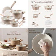 Carote 12pcs Ceramic Pots And Pans Set Non Stick, Healthy Cookware Set, Pfas/pfoa Free, Kitchen Cook