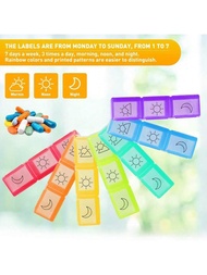 1 Pill Organizer, 3 Times A Day, 7 Days, 21 Compartments, Travel Essential, Large Weekly Pill Organi