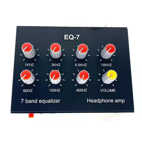 EQ-7 Audio Signal Headset Amplifier 7-Band EQ Equalizer 2 Channel Digital Sound Equalizer +12V Power