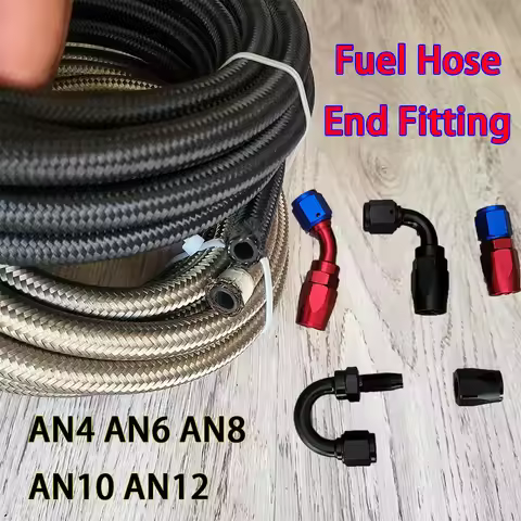 CEP Rubber Hose Nylon Braided Fuel Hose Rotary Joint Connection Adapter Kit AN4 AN6 AN8 AN10 AN12 Ho