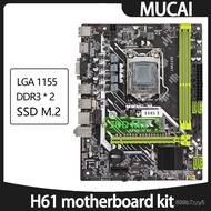 MUCAI H61 Motherboard LGA 1155 Kit Compatible With Intel Core CP 2nd And 3rd Generations Supports M.2 HDD