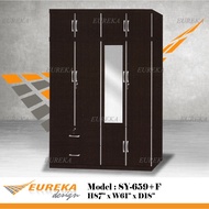 EUREKA 5.5ft 4 Door 2 Drawer Wardrobe w/ Mirror (Deliver & Installation Within Klang Valley)