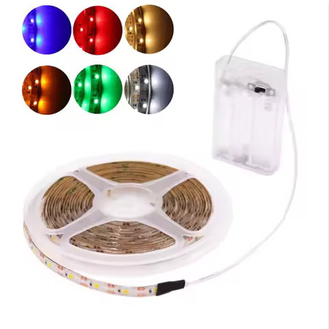 3AA Battery Power LED Strip Light 1/2/3/4/5M SMD2835 3528 60Leds/m Waterproof Tape Ribbon Lamps 5V T