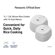 Panasonic 1L / 1.8L Micom Rice Cooker with 10 Auto Cooking Menus SR-DL104WSH / SR-DL184WSH