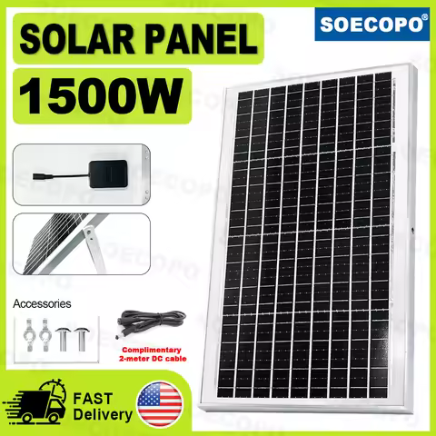 (U.S Stock) SOECOPO 1500W Portable Solar Panel Grade A+ 10BB Cells 22 - 23% High Efficiency Waterpro