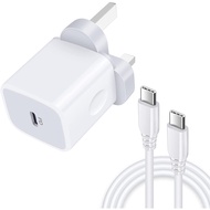 "(Black - Input: 0.5A, Output: 5V/3A, 9V/2.22A, 12V/1.67A) 20W USB C Fast Charger Plug UK,Type C PD 