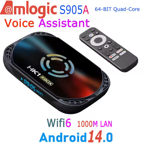 Amlogic S905A S905X5M Android14.0 64-Bit Quad Core 8K 1000M LAN Voice Assistant Wifi6 BT5.0 DDR4 Med