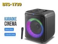 Brudo BTS-1739 8 inches bluetooth karaoke speaker with RGB dynamic lighting effect portable speaker 