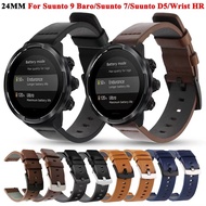 24mm Leather Strap For Suunto 7 / Suunto 9 Baro/Suunto Spartan Sport Wrist HR / Suunto D5 Watch Band Accessories