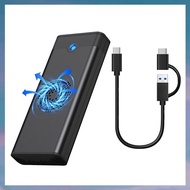 (XCTS) M.2 NVME NGFF Dual Protocol External SSD Enclosure Adapter with Cooling Fan 10Gbps Type-C 3.1