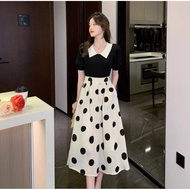 Doll collar polka dot dress 2-piece dress