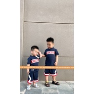 Boys' charcoal green cotton Jor dan set and baseball cap