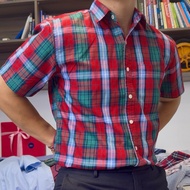 ApaceManson - short sleeve shirt with checkered front pocket COTTON 98% for Men Menswear COLOR 48