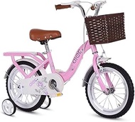 Kids' Bikes, Stroller damping Mountain Bike boy Girl Road Riding child Bicycle bicycle Learning with Auxiliary Wheel (Color : Pink, Size : 14inches)