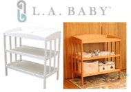 L.A. Baby美國Changing Table幼兒尿布台嬰兒置物架更衣台原木色白色三層尿布桌尿布檯實木BC-1200