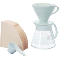 【HARIO】HARIO XVDD-3012W V60 Ceramic Dripper Set 02 White【Ship From JAPAN】