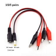 25CM DC Male Female to Alligator Clip cable plug Power Plug Connector Adapter Wire DC 5.5*2.1mm Croc