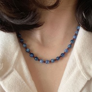 Indigo Garnet Bracelet Kyanite Beaded Necklace