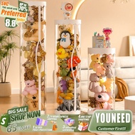 YOUNEED LED Plush Doll Storage Box 90/120/150 CM Toys Storage Bucket Transparent cylinder PVC Doll S