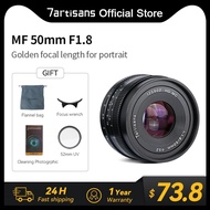 yuan6 7artisans 7 artisans 50mm F1.8 Large Aperture Portrait Prime Lens For Canon EOS-M M50II Sony E A6000 FUJIFILM FX X-S10 Micro 4/3 DSLRs Lenses