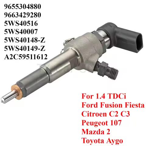 9655304880 9663429280 Diesel Fuel Injector For Ford Fusion Fiesta 1.4 TDCi Citroen C2 C3 Peugeot 107