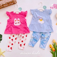 Cute printed 4-way cotton shorts set for girls - DB50