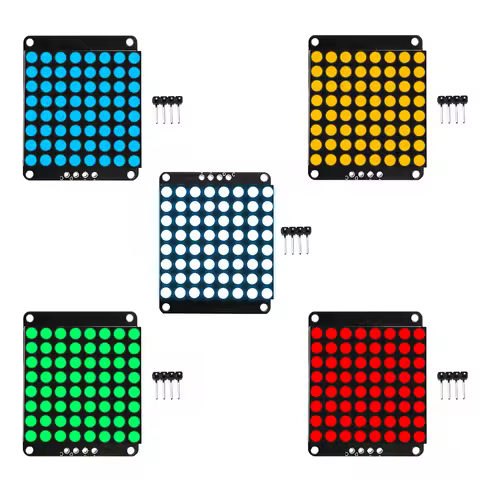 HT16K33 I2C LED driver 8X8 matrix common cathode LED dot matrix display module 4Pin bent pin red, gr