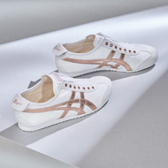 Original Onitsuka Tiger Ghost Tiger Canvas Shoes Panlalaki At Babaeng Lazy Shoes Maliit Na Puting Sapatos Casual Shoes MEXICO 66 SLIP-ON White/Rose Gold