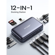 JSAUX Docking Station 12-IN-1 USB-C Hub Dock for 3 Monitor with 4K DP, 4K HDMI*2