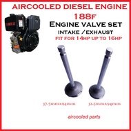 Engine Valve set 188F for aircooled diesel engine Yamma, Yamada, Kingstone