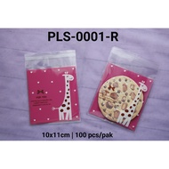 Pls-0001-R Plastic Packaging cookies B Giraffe motif