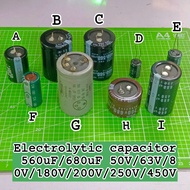 Electrolytic capacitor 560uF/680uF 50V/63V/80V/180V/200V/250V/450V