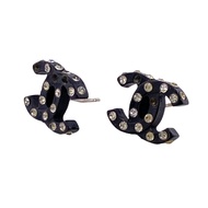 二手香奈兒 04A Coco Mark 耳環，品牌珠寶，黑色