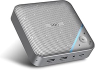 SIIG Conference Room Omnidirectional Microphone, USB-C Speakerphone Multi Port Mini Dock with 1x 4K 