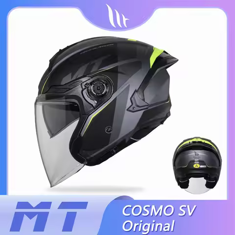 MT Motorcycle Helmets Motocross 3/4 Helmet COSMO SV SOLID Dual Lens Sun Visor 3C/ECE/DOT Approved Gl
