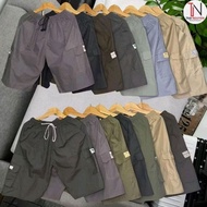 Shorts with loose pockets, middle-aged shorts, work shorts, home shorts.