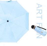BEAR - 小清新五折黑膠遮陽傘（藍色 54cm*8k)