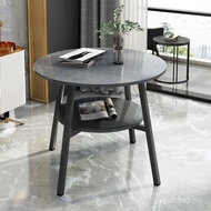Balcony Round Table Double Layer Two-Person Leisure Table Coffee Table Negotiation Living Room 9w Te