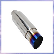 (ECRW) Car Universal Stainless Steel Rear Exhaust Pipe Square Muffler Tail Throat Muffler Tip Pipe 3