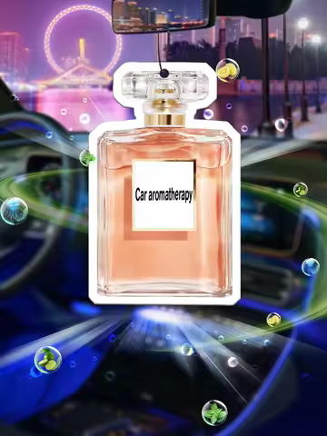 Perfume Bottle Car Air Freshener Pendant Lasts for 90 Days, Natural Fragrance with Freesia and Engli