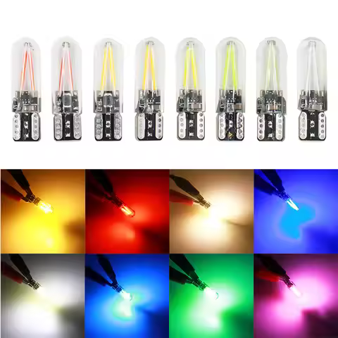 2PCS T10 W5W LED Bulb Canbus Error Free 12V LED COB Glass Car Clearance Width Light T10 Bulb White Y
