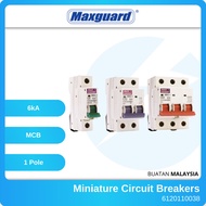 Maxguard 1 Pole  6KA Miniature Circuit Breakers (MCB) MCB 6A 10A 16A 20A 32A 40A / 6Amp 10Amp 16Amp 