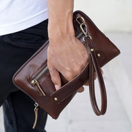Genuine Leather Men's Handbag - Genuine Cowhide Handbag - Premium Leather Men's Bag - Leather Clutch